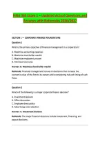 FINA 365 Exam 1 &ndash; Updated Actual Questions and &NewLine;Answers with Rationales 2026&sol;2027