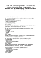 WGU D311 Microbiology Objective Assessment Final Exam Actual Exam 2026&sol;2027 Complete Exam-Style Questions with Detailed Rationales &vert; 100&percnt; Verified &vert; Pass Guaranteed &ndash; A&plus; Graded&NewLine;&NewLine;