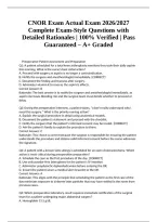 CNOR Exam Actual Exam 2026&sol;2027 Complete Exam-Style Questions with Detailed Rationales &vert; 100&percnt; Verified &vert; Pass Guaranteed &ndash; A&plus; Graded