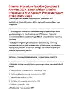 Criminal Procedure Practice Questions & Answers 2027 &vert; South African Criminal Procedure & NPA Aspirant Prosecutor Exam Prep &vert; Study Guide