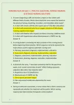HONDROS NUR 200 QUIZ 1 &vert; PRACTICE QUESTIONS&comma; VERIFIED ANSWERS &NewLine;& DETAILED NURSING SOLUTIONS