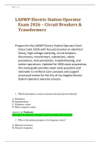 LADWP Electric Station Operator &NewLine;Exam 2026 &ndash; Circuit Breakers & &NewLine;Transformers 