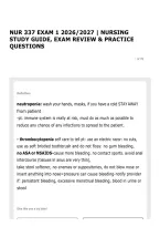 NUR 337 EXAM 1 2026&sol;2027 &vert; NURSING STUDY GUIDE&comma; EXAM REVIEW & PRACTICE QUESTIONS