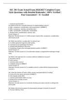 AIC 301 Exam Actual Exam 2026&sol;2027 Complete Exam-Style Questions with Detailed Rationales &vert; 100&percnt; Verified &vert; Pass Guaranteed &ndash; A&plus; Graded