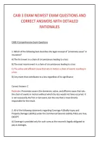CAIB 3 EXAM NEWEST EXAM QUESTIONS AND &NewLine;CORRECT ANSWERS WITH DETAILED &NewLine;RATIONALES