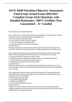 WGU D440 Nutrition Objective Assessment Final Exam Actual Exam 2026&sol;2027 Complete Exam-Style Questions with Detailed Rationales &vert; 100&percnt; Verified &vert; Pass Guaranteed &ndash; A&plus; Graded