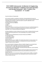 WGU D488 Cybersecurity Architecture & Engineering Actual Exam 2026&sol;2027 Complete Exam-Style Questions with Detailed Rationales &vert; 100&percnt; Verified &vert; Pass Guaranteed &ndash; A&plus; Graded