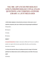 NSG 500 EXAM Bundle &vert; Update Questions with complete and Verified solutions&period;