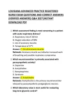 Louisiana Advanced Practice Registered Nurse Exam Questions and Correct Answers