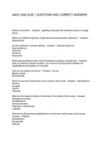 ANSC 3040 QUIZ 1 QUESTIONS AND CORRECT ANSWERS