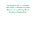 AHIP Final Exam 2026&sol;2027 &ndash; 50 Practice &NewLine;Questions with Verified Answers & Detailed &NewLine;Rationales &vert; Medicare Advantage&comma; Part D&comma; &NewLine;Compliance & FWA &vert; Graded A&plus;