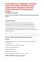 ATLS Pretest Exam 2026&sol;2027 &vert; Advanced Trauma Life Support 11th Edition Study Guide&comma; Practice Questions & Answers &vert; Trauma Exam Prep & Comprehensive Review