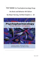 Test Bank for Psychopharmacology&colon; Drugs&comma; the Brain&comma; and Behavior 4th Edition by Meyer &vert; Chapters 1-20 &vert; Nursing Exam Prep 2026