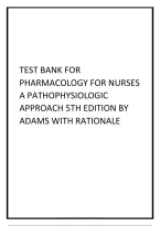Test Bank for Pharmacology for Nurses&colon; A Pathophysiologic Approach 5th Edition by Adams &vert; Complete Exam Prep 2026