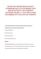 NR 546 PSYCHOPHARMACOLOGY&NewLine;COMPREHENSIVE EXAM PREDICTION&NewLine;2026 QUESTIONS AND VERIFIED&NewLine;ANSWERS &vert;GRADE A&plus;&vert; JUST RELEASED&NewLine;CHAMBERLAIN COLLEGE OF NURSING