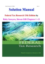 Solution Manual For Federal Tax Research 11th Edition by Roby Sawyers&comma; Steven Gill  ISBN 978-1337282987