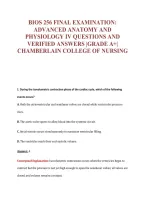 BIOS 256 FINAL EXAMINATION&colon;&NewLine;ADVANCED ANATOMY AND&NewLine;PHYSIOLOGY IV QUESTIONS AND&NewLine;VERIFIED ANSWERS &vert;GRADE A&plus;&vert;&NewLine;CHAMBERLAIN COLLEGE OF NURSING