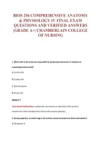 BIOS 256 COMPREHENSIVE ANATOMY&NewLine;& PHYSIOLOGY IV FINAL EXAM&NewLine;QUESTIONS AND VERIFIED ANSWERS&NewLine;&vert;GRADE A&plus;&vert; CHAMBERLAIN COLLEGE&NewLine;OF NURSING
