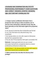 LOUISIANA BAR EXAMINATION MULTISTATE PROFESSIONAL RESPONSIBILITY EXAM QUESTIONS AND CORRECT ANSWERS &ndash; COMPLETE PRACTICE TEST & STUDY GUIDE 2026