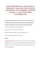 NR511 DIFFERENTIAL DIAGNOSIS &&NewLine;PRIMARY CARE PRACTICUM EXAM&NewLine;QUESTIONS AND VERIFIED ANSWERS&NewLine;&vert;GRADE A&plus;&vert; JUST RELEASED&period;&NewLine;CHAMBERLAIN