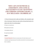 NR511 ADVANCED PHYSICAL&NewLine;ASSESSMENT AND CLINICAL&NewLine;MANAGEMENT EXAM 3 QUESTIONS&NewLine;AND VERIFIED ANSWERS &vert;GRADE A&plus;&vert;&NewLine;JUST RELEASED&period; CHAMBERLAIN