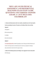 NR511 ADVANCED PHYSICAL&NewLine;ASSESSMENT AND DIFFERENTIAL&NewLine;DIAGNOSIS EXAM STUDY GUIDE&NewLine;QUESTIONS AND VERIFIED ANSWERS&NewLine;&vert;GRADE A&plus;&vert; JUST RELEASED&period;&NewLine;CHAMBERLAIN