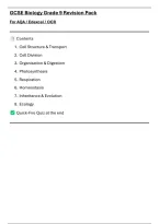 GCSE Biology Grade 9 Revision Pack