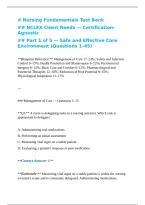 Nursing Fundamentals Comprehensive Test Bank Covering Nursing Assessment Clinical Judgment Patient Safety Vital Signs Communication Documentation Infection Control Hygiene Mobility Nutrition Elimination Medication Administration Nursing Procedures and Ess