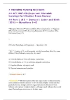 Obstetric Nursing Comprehensive Test Bank Covering Prenatal Care Maternal and Fetal Assessment Pregnancy Labor and Delivery Postpartum Care High Risk Pregnancy Obstetric Complications Fetal Monitoring Emergency Care and Essential Nursing Interventions
