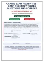 CAHIMS Exam Review Test Bank 2026&colon; 184 Recently Tested Questions with Correct Answers & Detailed Rationales &vert; Certified Associate in Healthcare Information and Management Systems Study Guide