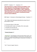Gerontological Nursing Comprehensive Study Resource Covering Aging Processes Older Adult Assessment Chronic Conditions Health Promotion Safety Nutrition Medication Management Psychosocial Care Dementia Long Term Care Rehabilitation and Patient Centered Ge