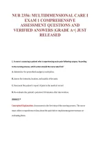 NUR 2356&colon; MULTIDIMENSIONAL CARE I&NewLine;EXAM 1 COMPREHENSIVE&NewLine;ASSESSMENT QUESTIONS AND&NewLine;VERIFIED ANSWERS &vert;GRADE A&plus;&vert; JUST&NewLine;RELEASED