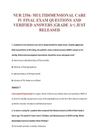 NUR 2356 EXAM Bundle &vert; Update Questions with complete and Verified solutions&period;