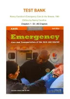 Test Bank for Nancy Caroline's Emergency Care in the Streets Essentials Package 10th Edition&period; All Chapters Covered