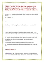 Nursing Pharmacology Comprehensive Test Bank Covering Medication Principles Drug Classifications Mechanisms of Action Therapeutic Uses Adverse Effects Drug Interactions Safe Medication Administration Patient Education and Essential Nursing Pharmacology Co