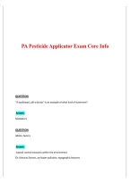 PA Pesticide Applicator Exam &vert; Core Information Study Guide