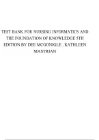 Nursing Informatics and the Foundation of Knowledge 5th Edition McGonigle Test Bank