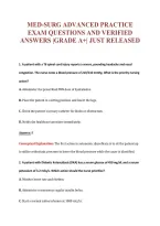 MED-SURG ADVANCED PRACTICE&NewLine;EXAM QUESTIONS AND VERIFIED&NewLine;ANSWERS &vert;GRADE A&plus;&vert; JUST RELEASED