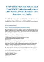 NR 547 PMHNP Test Bank Midterm Final Exam 2026&sol;2027 &ndash; Questions and Answers &vert; 100&percnt; Verified &vert; Detailed Rationales &ndash; Pass Guaranteed &ndash; A&plus; Graded&NewLine;