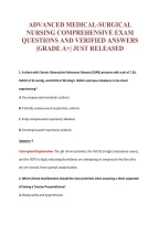 ADVANCED MEDICAL-SURGICAL&NewLine;NURSING COMPREHENSIVE EXAM&NewLine;QUESTIONS AND VERIFIED ANSWERS&NewLine;&vert;GRADE A&plus;&vert; JUST RELEASED