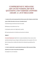 MED-SURG EXAM Bundle &vert; Update Questions with complete and Verified solutions&period;