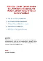 NURS 230 Quiz 7 &vert; OBGYN Midterm & ATI Maternal Newborn B