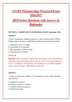 ATI RN Pharmacology Proctored Exam 2026&sol;2027 PDF &ndash; 200 Practice Questions with Answers & Detailed Rationales &vert; Instant Download&NewLine;