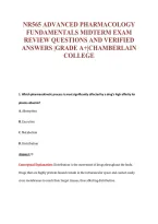 NR565 ADVANCED PHARMACOLOGY&NewLine;FUNDAMENTALS MIDTERM EXAM&NewLine;REVIEW QUESTIONS AND VERIFIED&NewLine;ANSWERS &vert;GRADE A&plus;&vert;CHAMBERLAIN&NewLine;COLLEGE