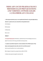 NR565 ADVANCED PHARMACOLOGY&NewLine;MIDTERM EXAM PREP QUESTIONS&NewLine;AND VERIFIED ANSWERS &vert;GRADE&NewLine;A&plus;&vert;CHAMBERLAIN COLLEGE