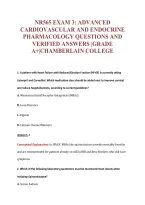 NR565 EXAM 3&colon; ADVANCED&NewLine;CARDIOVASCULAR AND ENDOCRINE&NewLine;PHARMACOLOGY QUESTIONS AND&NewLine;VERIFIED ANSWERS &vert;GRADE&NewLine;A&plus;&vert;CHAMBERLAIN COLLEGE