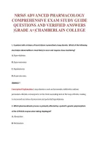 NR565 ADVANCED PHARMACOLOGY&NewLine;COMPREHENSIVE EXAM STUDY GUIDE&NewLine;QUESTIONS AND VERIFIED ANSWERS&NewLine;&vert;GRADE A&plus;&vert;CHAMBERLAIN COLLEGE