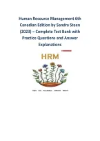 Human Resource Management 6th Canadian Edition&NewLine;Sandra Steen Human Resource Management&NewLine;Human Resource Management Test Bank&NewLine;HRM Practice Questions & Answer Explanations