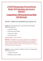 ATI RN Pharmacology Proctored Exam Retake NGN 2026&sol;2027 PDF &ndash; Comprehensive 200-Question Exam Bank with Answers & Detailed Rationales &vert; Instant Download