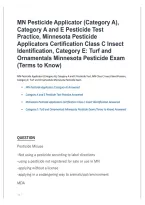 MN Pesticide Applicator Category A&NewLine;Category A & E Pesticide Test&NewLine;MN Class C Insect Identification&NewLine;Category E Turf & Ornamentals Exam